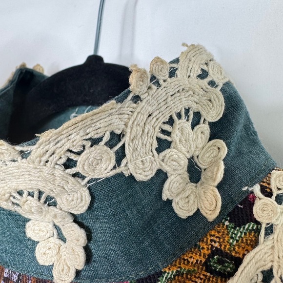 VTG RARE 1969 Gunne Sax California Green Floral Renaissance Maxi Dress Cottage - Picture 12 of 13